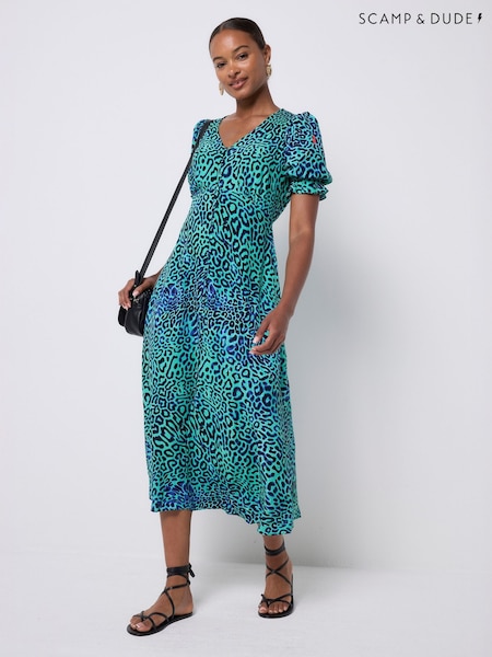 SCAMP & DUDE Flute Sleeve Midi Tea Dress (Y34095) | R$ 1.085