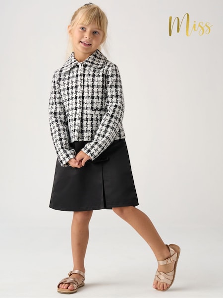 Miss Tweed Black Jacket Scrunchie and Satin Dress Set (Y34187) | €57 - €62