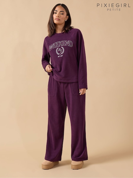 PixieGirl Petite Red Microfleece Wide Leg Joggers (Y34228) | €36