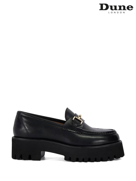Dune London Black Wide Fit Groundbreaking Loafers (Y34284) | €131