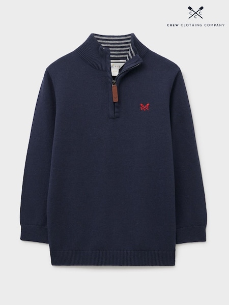 Crew Clothing Blue Classic Cotton Half-Zip Jumper (Y34504) | €40