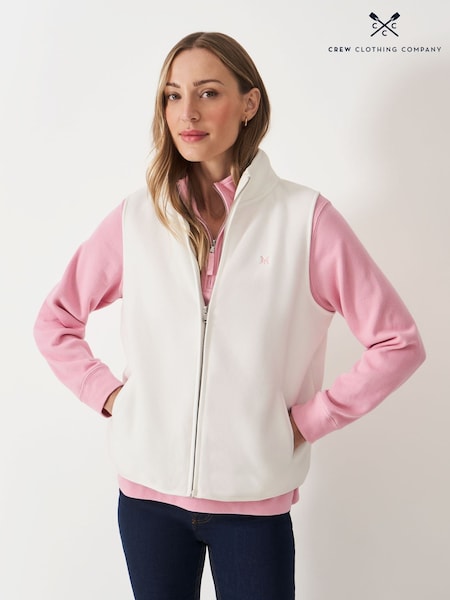 Crew Clothing Natural Micro Fleece Zip Curved Edge Gilet (Y34538) | AED285