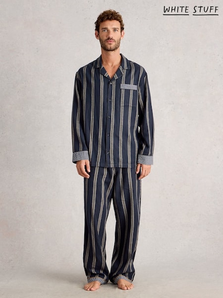 White Stuff Blue Moorland Flannel Pyjamas Top (Y34567) | AED233