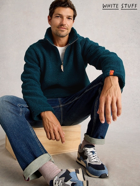 White Stuff Green Borg Half Zip Sweat Top (Y34594) | €89