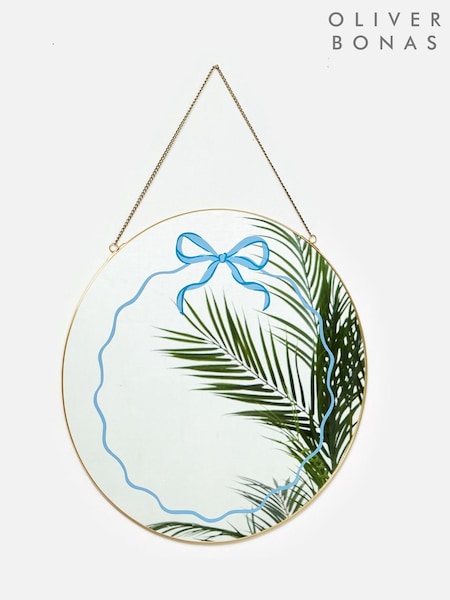 Oliver Bonas Gold Painted Bow Hanging Round Mirror (Y34661) | €54
