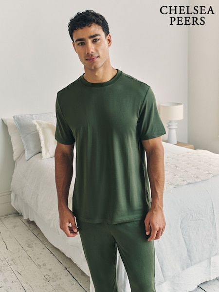 Chelsea Peers Green Crew Neck Short Pyjamas Set (Y34669) | €54