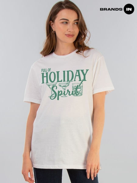 Brands In White Christmas Full Of Christmas Spirit T-Shirt (Y34709) | €30