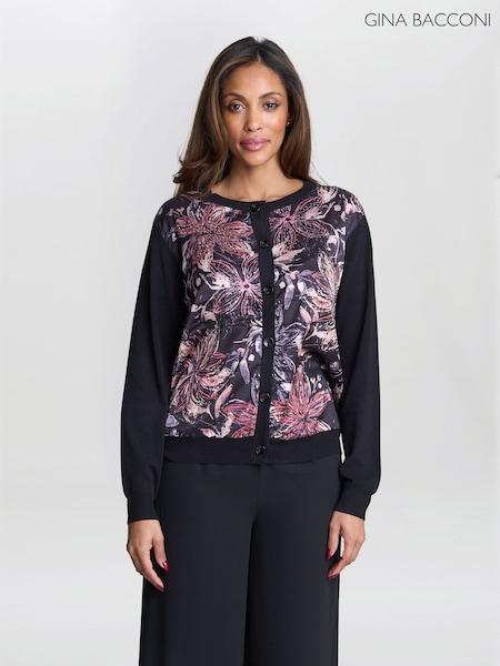 Vilma Floral Satin Front Cardigan (Y34854) | 123 €