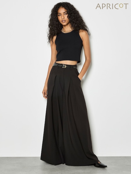 Apricot Black Inverted Pleat Wide Leg Trousers (Y34873) | €83