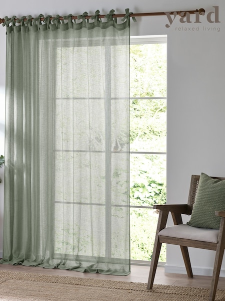 Yard Eucalyptus Green Nimbus Sheer Tab Top Curtains Panel (Y34897) | €48 - €78
