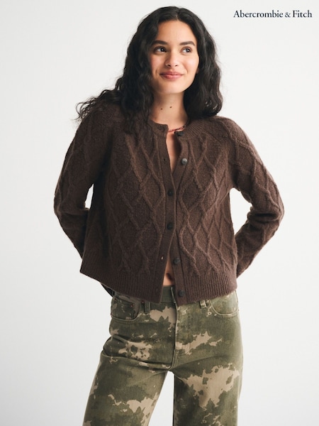 Abercrombie & Fitch Brown Crewneck Cardigan (Y34944) | ¥ 13,210