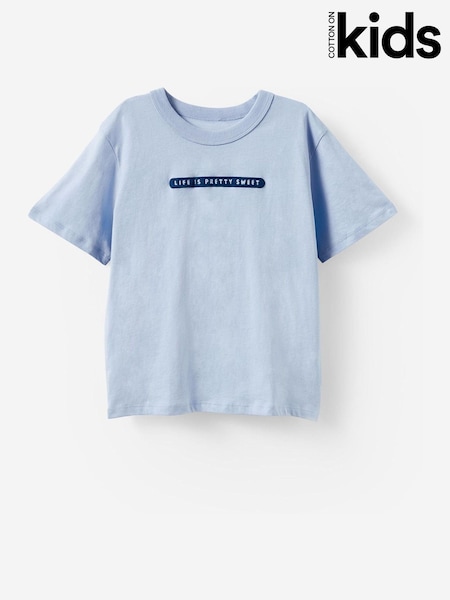 Cotton On Blue Poppy Oversize Graphic Print T-Shirt (Y34989) | 59 QAR