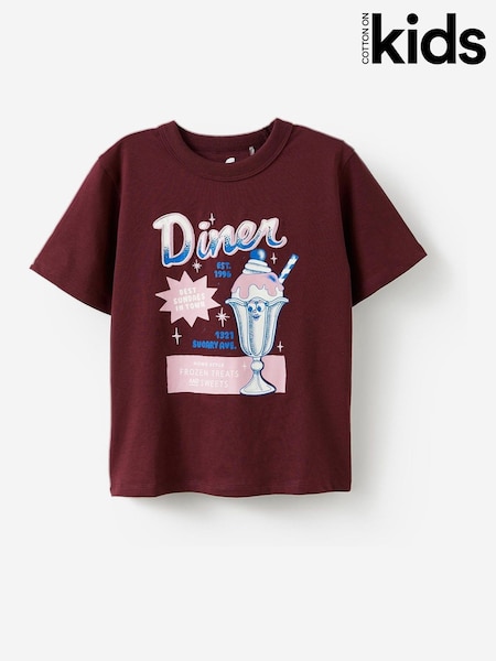 Cotton On Brown Poppy Oversize Graphic Print T-Shirt (Y35012) | 59 QAR