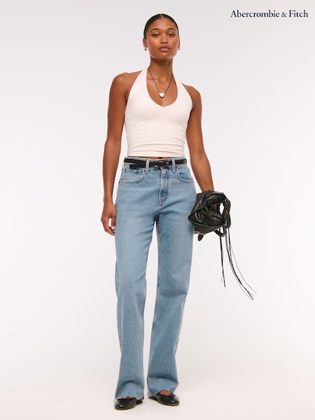 Abercrombie & Fitch Blue Curve Love 90s Relaxed Jeans (Y35075) | AED437