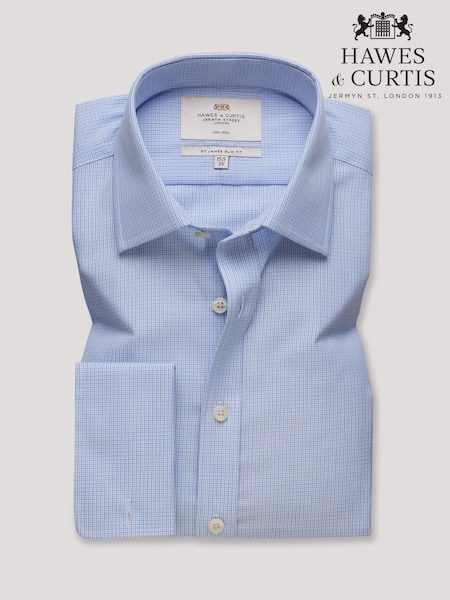 Hawes & Curtis Blue Multi Check Non-Iron Shirt (Y35112) | AED402