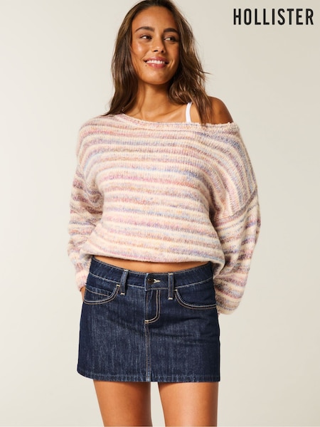 Hollister Blue Low Rise Denim Mini Skirt (Y35159) | 156 QAR