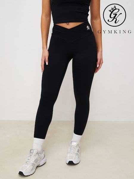 Gym King Black 365 Wrap Over Leggings (Y35165) | R$ 315