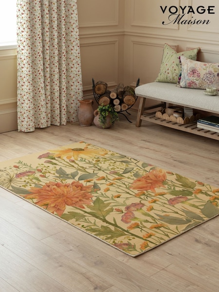 Voyage Maison Orange Delamere Linen Printed 100% Wool Rug (Y35218) | 1,109 QAR - 1,683 QAR