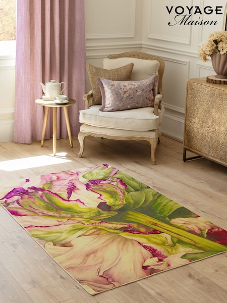 Voyage Maison Pink Darwen Cornflower Printed Rug (Y35227) | 1,109 QAR - 1,683 QAR