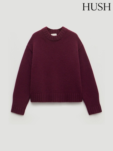 Hush Purple Cora Relaxed Chunky Cashmere Crew Jumper (Y35394) | R$ 2.565