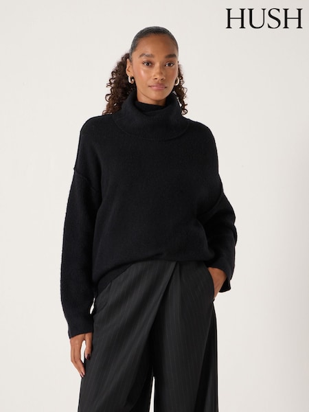 Hush Black Meryl Roll Neck Jumper (Y35401) | €140