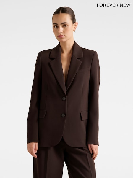 Forever New Brown Briony Single Breasted Blazer (Y35433) | R$ 940