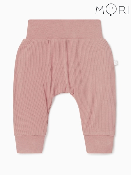 MORI Pink Comfy Ribbed Joggers (Y35509) | AED134 - AED146