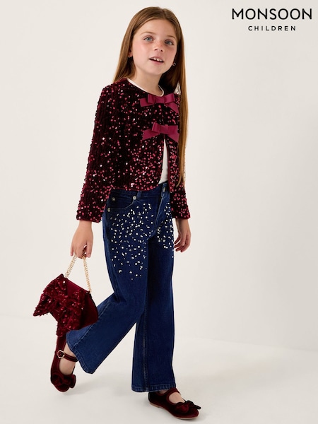 Monsoon Velvet Sequin Bow Jacket (Y35532) | 59 € - 66 €