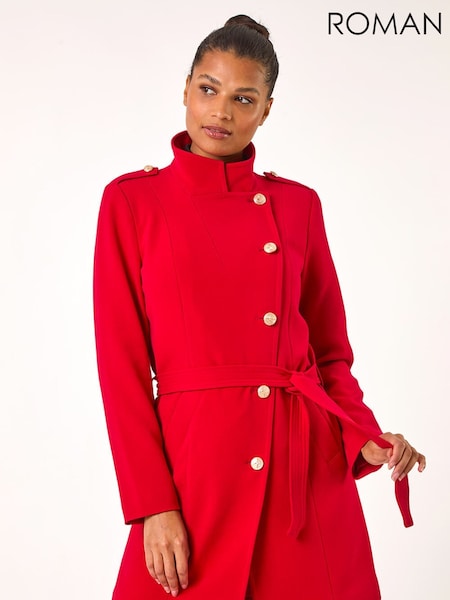 Roman Funnel Neck Buttoned Coat (Y35577) | R$ 1.030