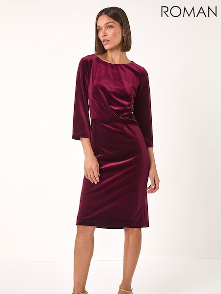 Roman Velvet Bodycon Midi Dress (Y35588) | € 86