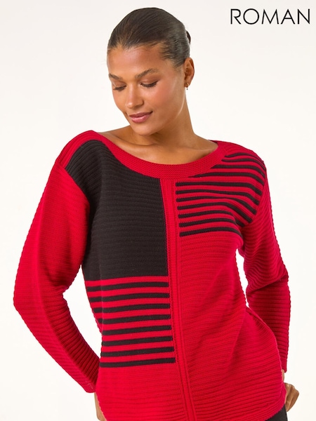 Roman Red Stripe Colour Block Jumper (Y35628) | €53