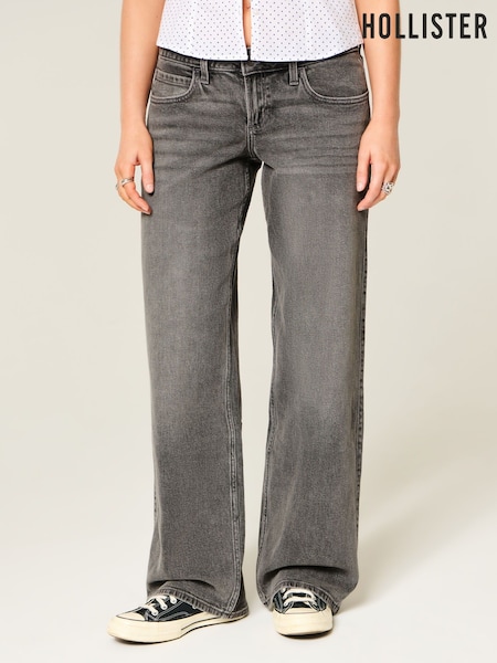 Hollister Grey Low Rise Baggy Jeans (Y35647) | €51
