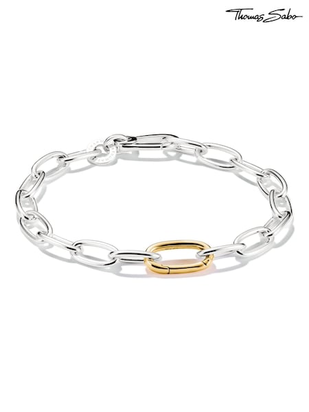 Thomas Sabo Silver Tone Charm Connect Bicolour Link Bracelet (Y35920) | €159