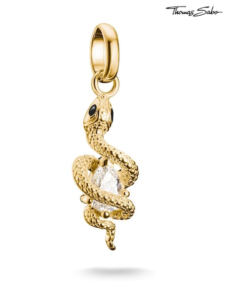 Thomas Sabo Gold Tone Charm Connect Snake Pendant With Stone (Y35933) | €89