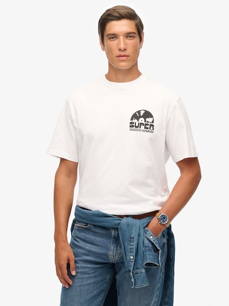 Superdry White Record Label Oversized T-Shirt (Y36132) | €37