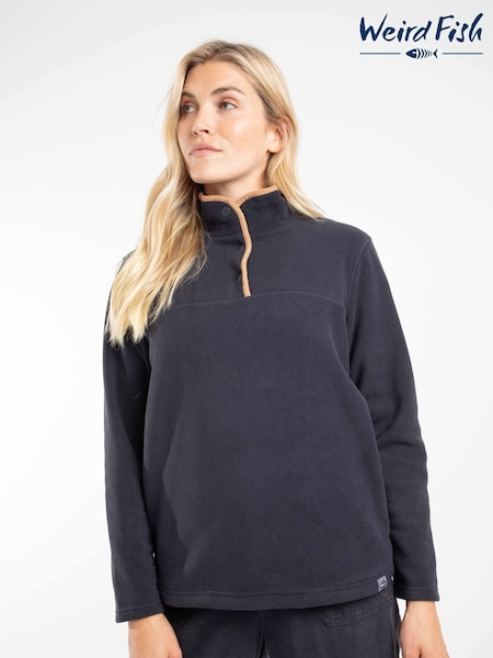 Weird Fish Blue Harriet Funnel Neck Microfleece Jumper (Y36150) | €89