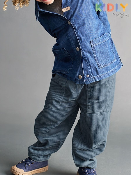 Azul - KIDLY by MORI Barrel Leg Cord Trousers (Y36205) | 40 €