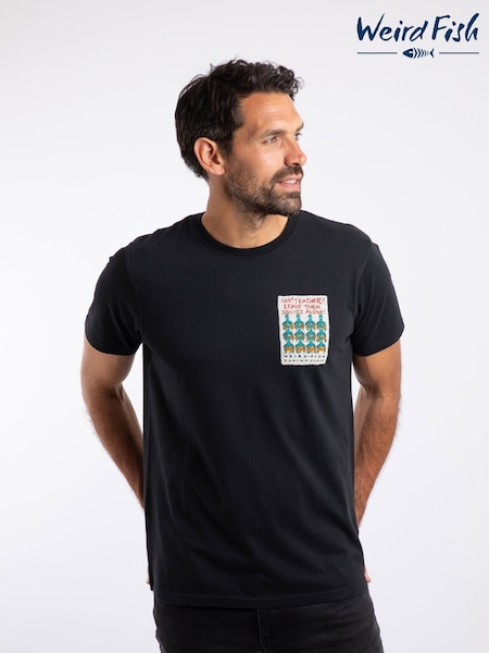 Weird Fish Black Hey Teacher Back Print Artist T-Shirt (Y36233) | 139 QAR