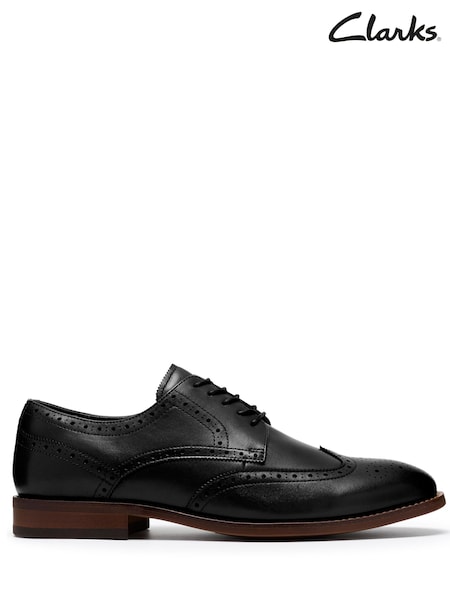 Schwarz - Regular Clarks Bowburn Tip Shoes
