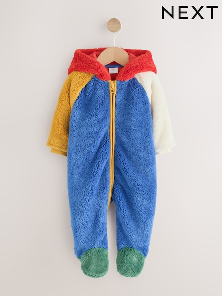 Blue Colourblock - Fleece Baby Pramsuit (0mths-2yrs)