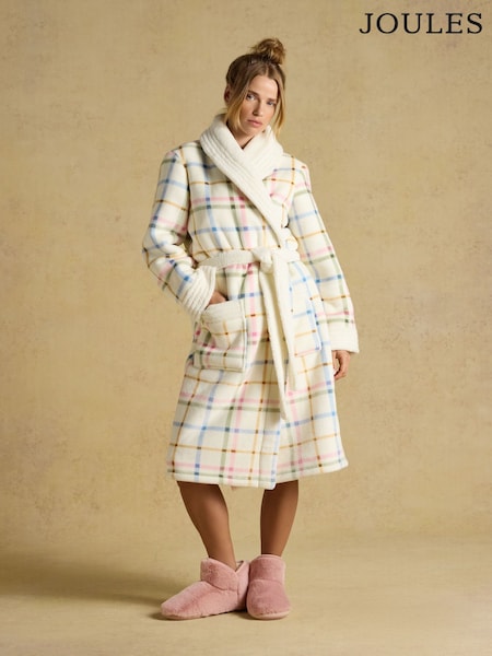 Cream - Joules Fleece Dressing Gown
