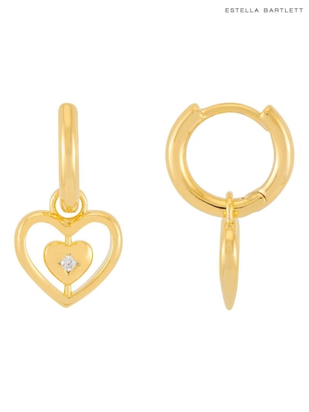 Estella Bartlett Tone Heart Charm Hoops Earrings (Y36781) | ‏136‏₪