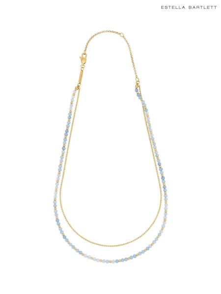 The Edit by Estella Bartlett Silver Tone Faceted Quartz Duo Necklace (Y36782) | KWD22.500