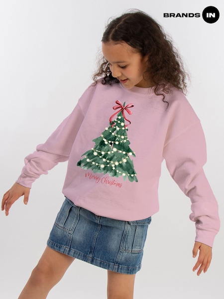 Brands In Christmas Tree Watercolour Sweat Top (Y36818) | kr314