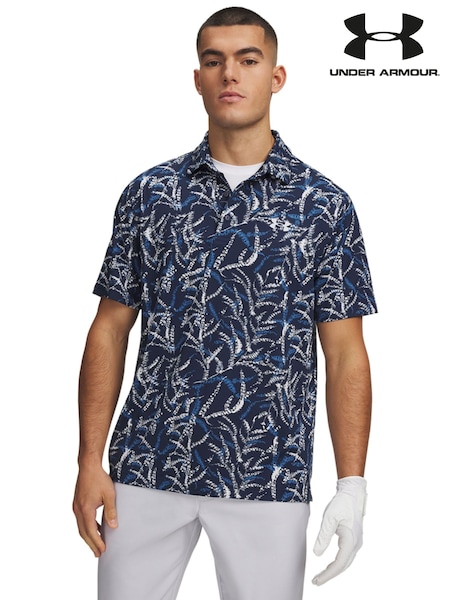 Plavo - Regular Under Armour Playoff 3.0 Printed Golf Polo Shirt