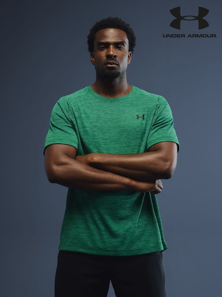 Green - Regular Under Armour Tech Textured Short Sleeve Crew T-shirt