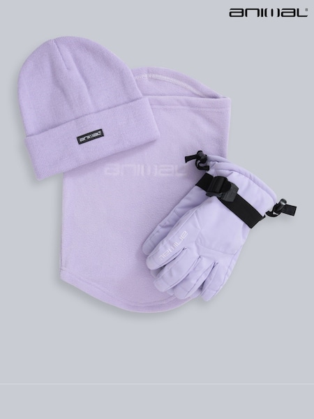 Lilla - Animal Polar Kids Waterproof Ski Gloves & Accessories Set (Y37041) | kr707