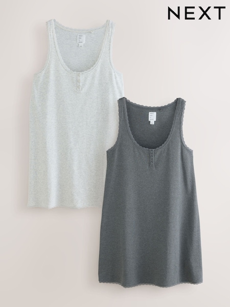 אפור - Ribbed Slips 2 Pack