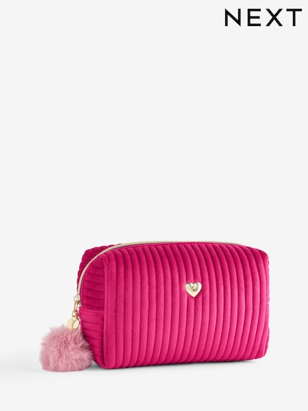Corazón - Neceser de maquillaje de terciopelo acanalado con Monogram