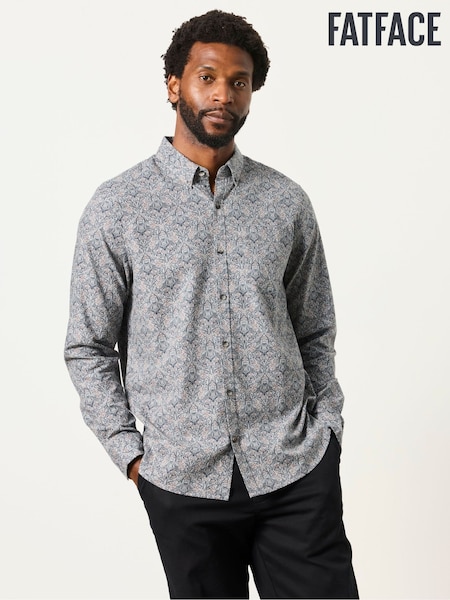 Grau - Regular Fatface Long Sleeve Tapestry Shirt